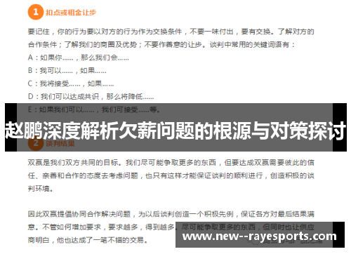 赵鹏深度解析欠薪问题的根源与对策探讨